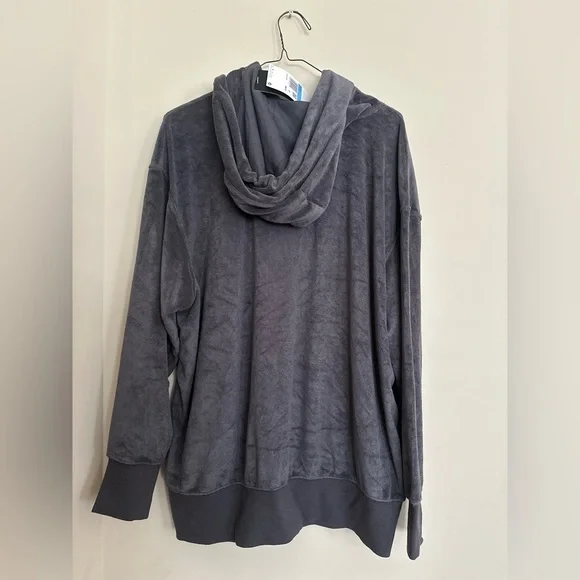 NIKE WOMEN’S GRAY TERRY HOODIE MEDIUM OVERSIZED - Picture 6 of 7